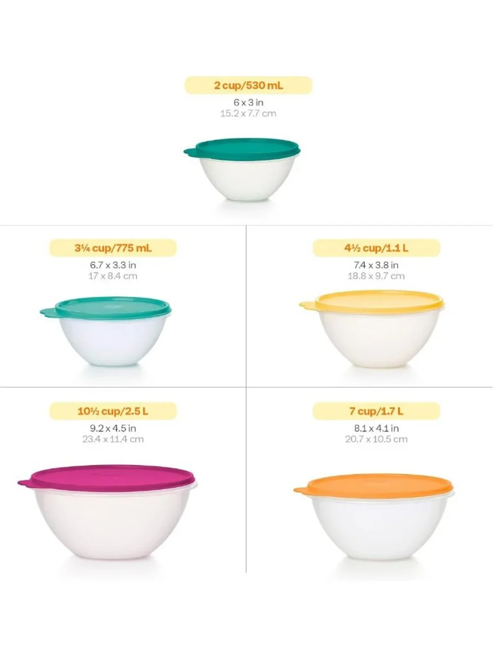 10-Piece Colorful Food Storage Bowl Set - BPA Free, Dishwasher Safe, Stackable